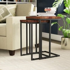 Strine Living Lounge Sofa Side Nesting Tables Set (2 Piece) - Special